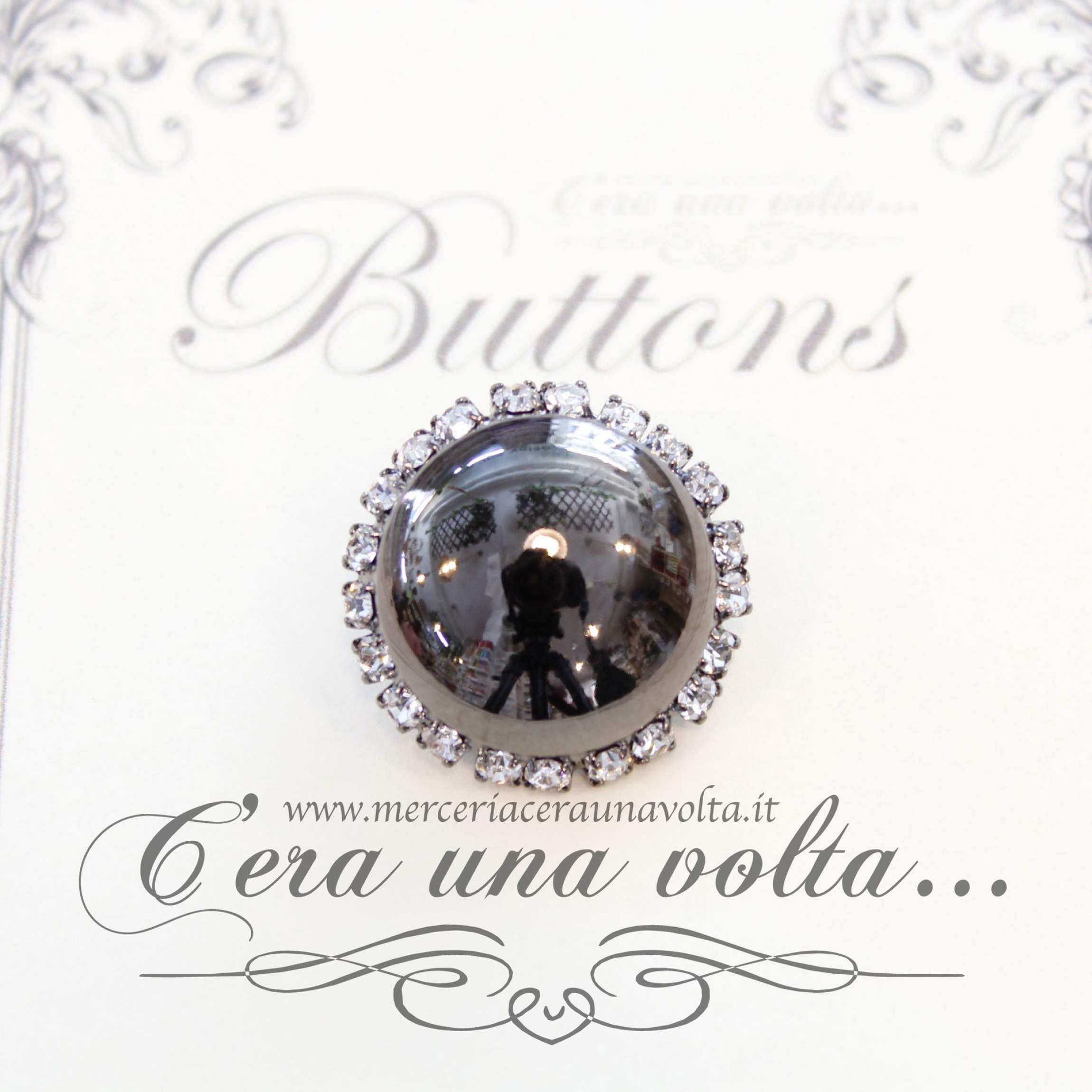 Bottone gioiello Nero Opaco