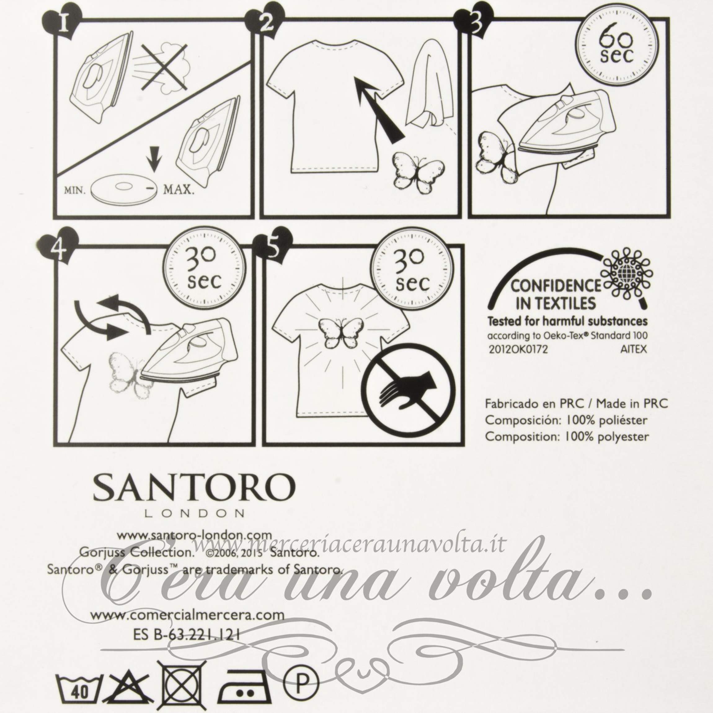 Etichetta termo adesiva quadrata Santoro Istruzioni