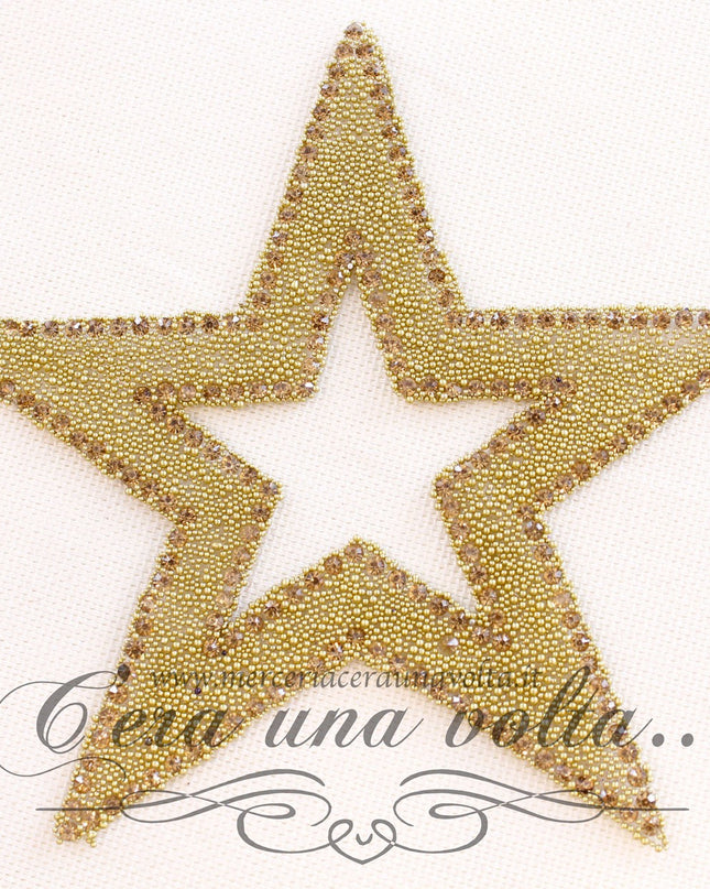 Stella Termoadesiva Con Strass Oro