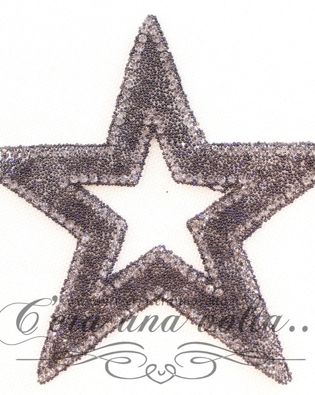 Stella Termoadesiva Con Strass Neri