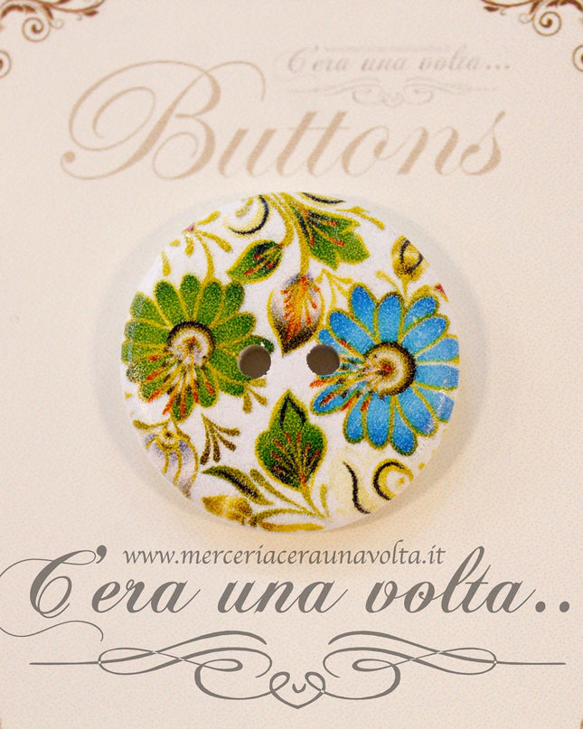 Bottone Moda in legno Flower