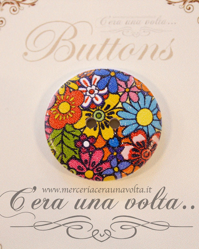 Bottone Moda in legno Happy