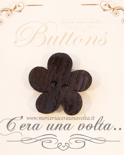 Bottone in legno Nero