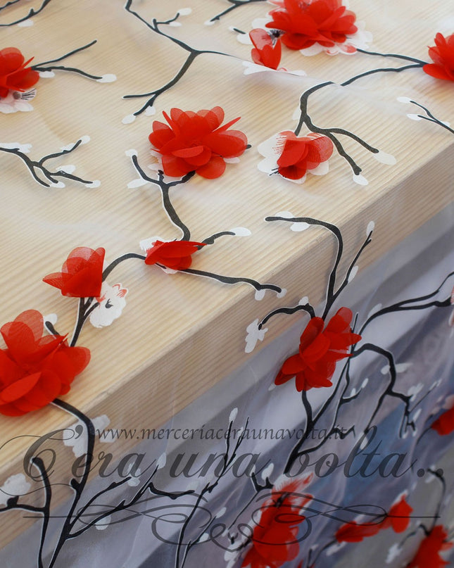 Organza con stampa tridimensionale