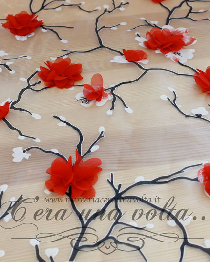 Organza con stampa tridimensionale