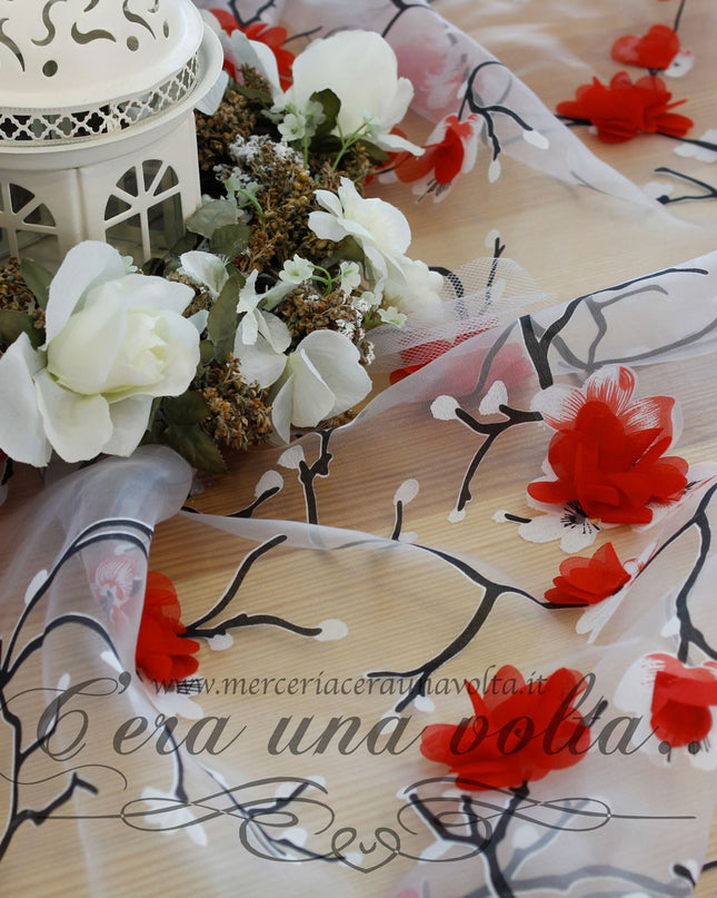 Organza con stampa tridimensionale
