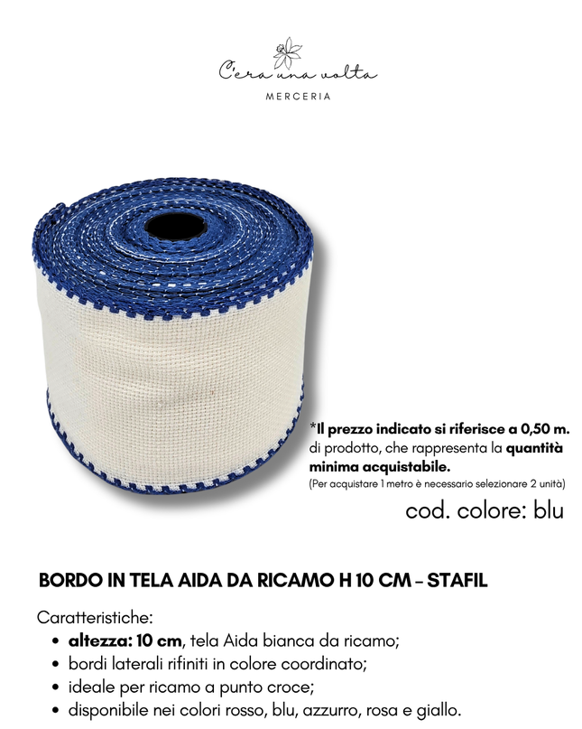 Bordo in Tela Aida da ricamo H 10 cm – STAFIL