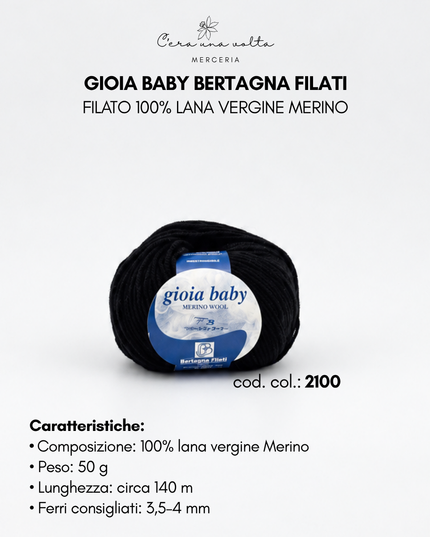 Gioia Baby Bertagna Filati – Filato 100% lana vergine Merino, gomitolo da 50 g