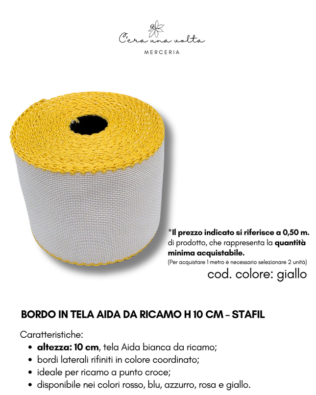 Bordo in Tela Aida da ricamo H 10 cm – STAFIL