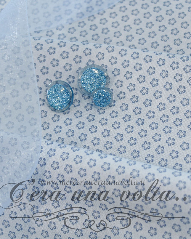 Tessuto Giapponese Flower Turchese Chiaro