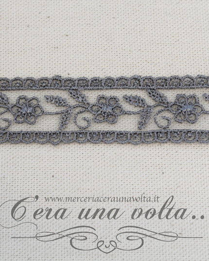 Pizzo tramezzo in tulle Grigio