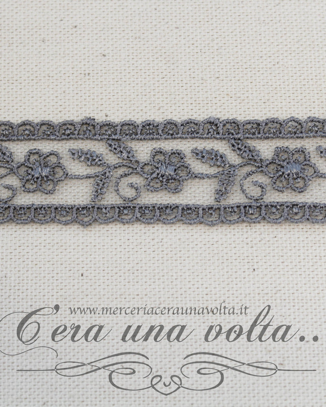 Pizzo tramezzo in tulle Grigio