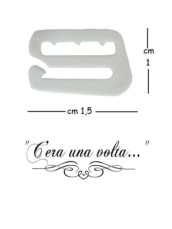 Fibbia in plastica bianca per bretelle