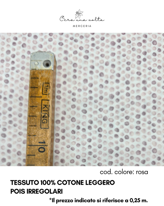 Tessuto 100% Cotone Leggero – Pois Irregolari