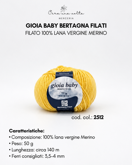 Gioia Baby Bertagna Filati – Filato 100% lana vergine Merino, gomitolo da 50 g