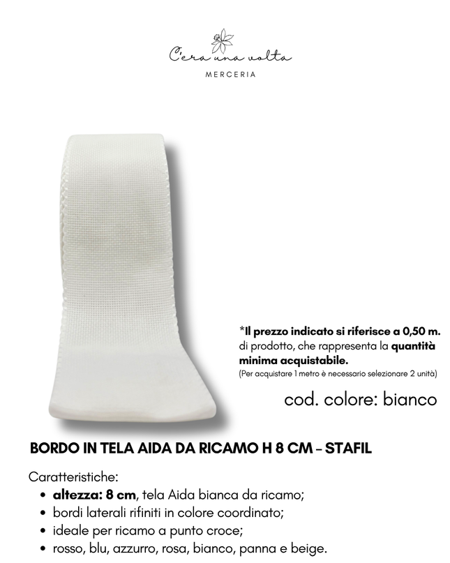 Bordo in Tela Aida da ricamo H 8 cm – STAFIL