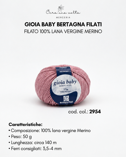 Gioia Baby Bertagna Filati – Filato 100% lana vergine Merino, gomitolo da 50 g