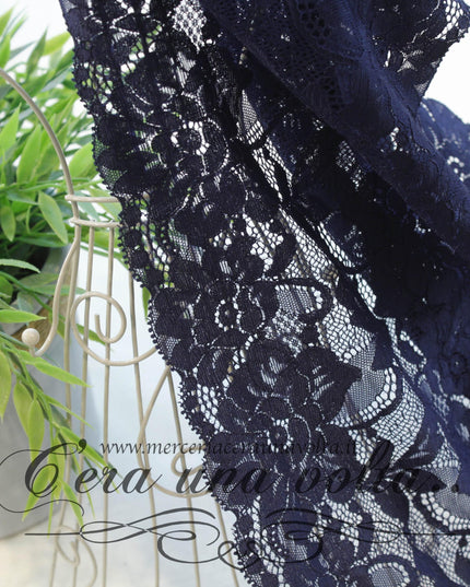 Pizzo Tramezzo H 17 Cm Elasticizzato Blu