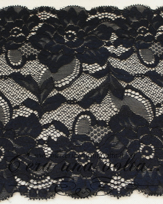 Pizzo Tramezzo H 17 Cm Elasticizzato Nero
