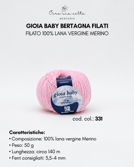 Gioia Baby Bertagna Filati – Filato 100% lana vergine Merino, gomitolo da 50 g