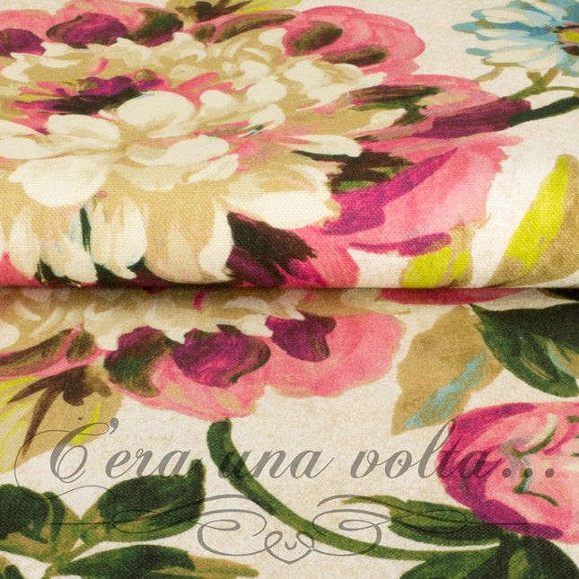 Cm 70 x 40 Scampolo Tessuto Stampa Floreale