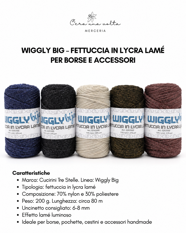 Wiggly Big – Fettuccia in lycra lamé 200 g