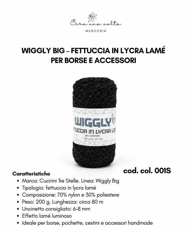 Wiggly Big – Fettuccia in lycra lamé 200 g
