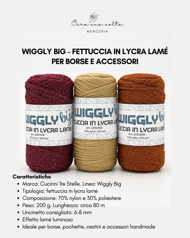 Wiggly Big – Fettuccia in lycra lamé 200 g
