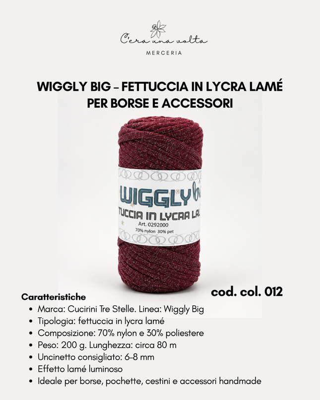 Wiggly Big – Fettuccia in lycra lamé 200 g