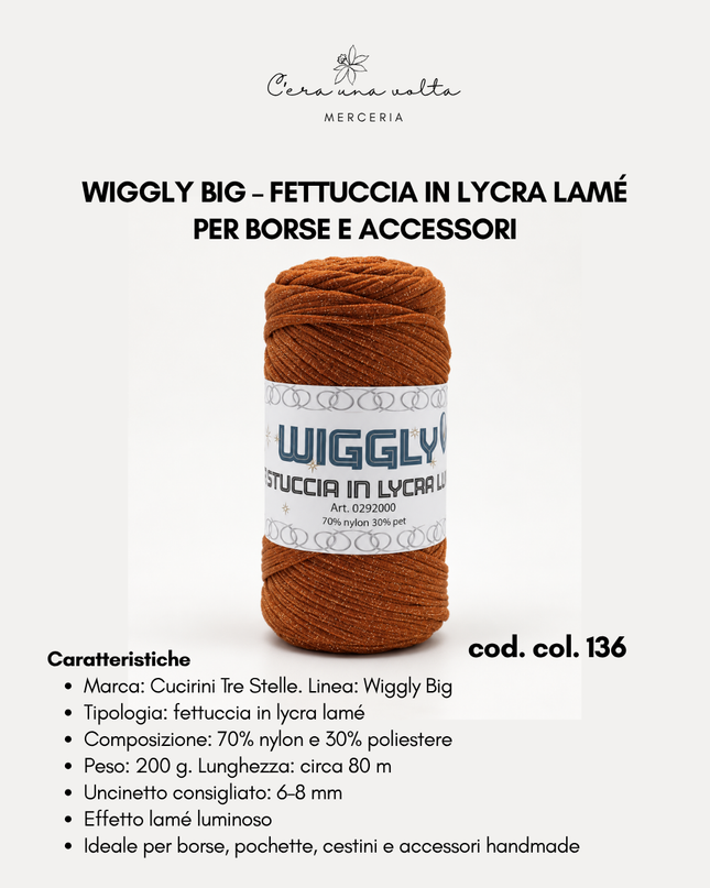 Wiggly Big – Fettuccia in lycra lamé 200 g