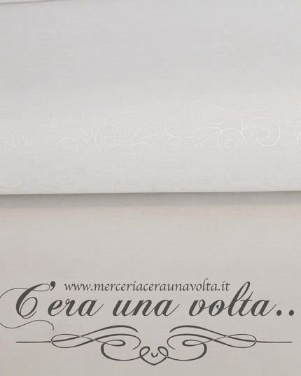 Tessuto americano Cuori e Decori Bianco