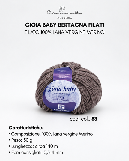 Gioia Baby Bertagna Filati – Filato 100% lana vergine Merino, gomitolo da 50 g