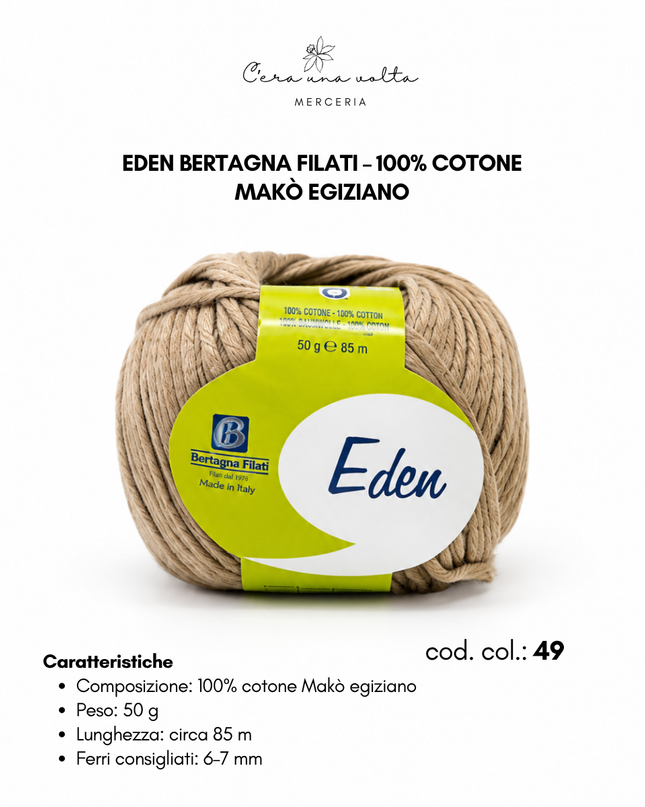 Eden Bertagna Filati – 100% cotone Makò egiziano