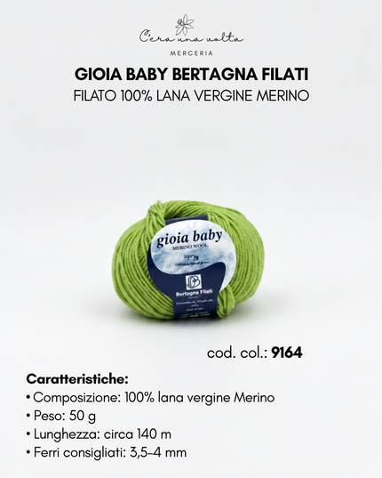 Gioia Baby Bertagna Filati – Filato 100% lana vergine Merino, gomitolo da 50 g
