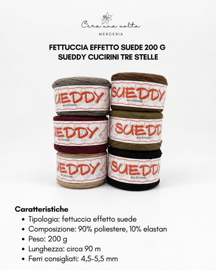 Fettuccia effetto suede 200 g - Sueddy Cucirini Tre Stelle