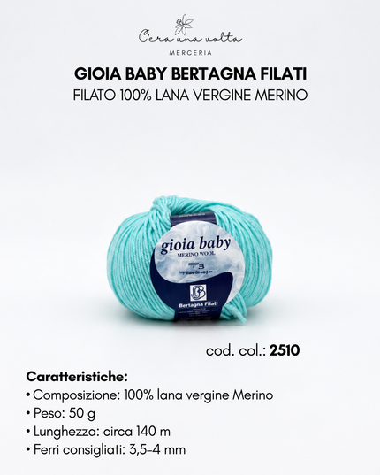 Gioia Baby Bertagna Filati – Filato 100% lana vergine Merino, gomitolo da 50 g