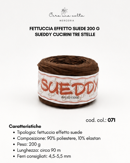Fettuccia effetto suede 200 g - Sueddy Cucirini Tre Stelle