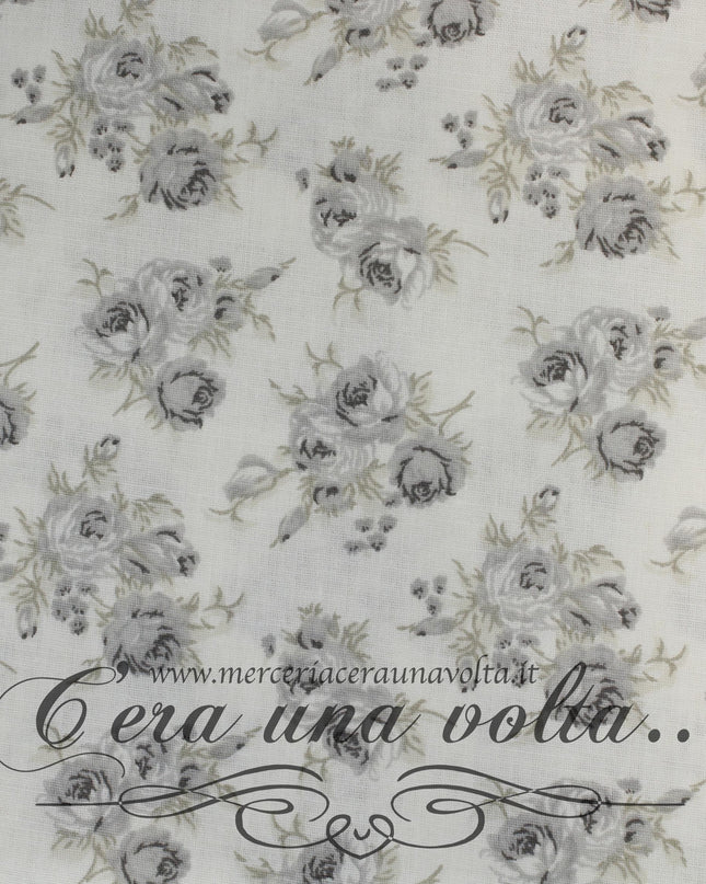 Cm 140 x85  ScampoloTessuto Shabby Rose Grigio Seta