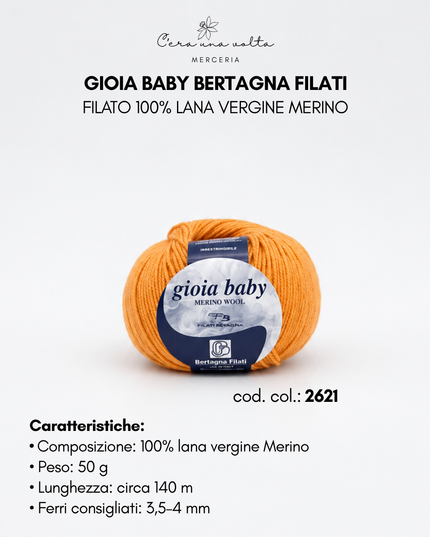 Gioia Baby Bertagna Filati – Filato 100% lana vergine Merino, gomitolo da 50 g