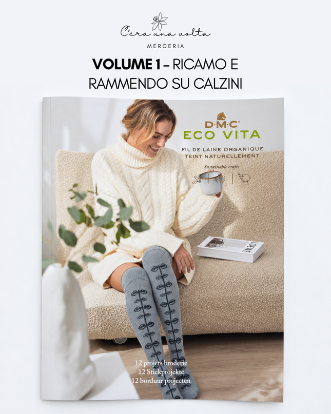 DMC Eco Vita – Libri con 12 progetti di ricamo e rammendo per abbigliamento e accessori