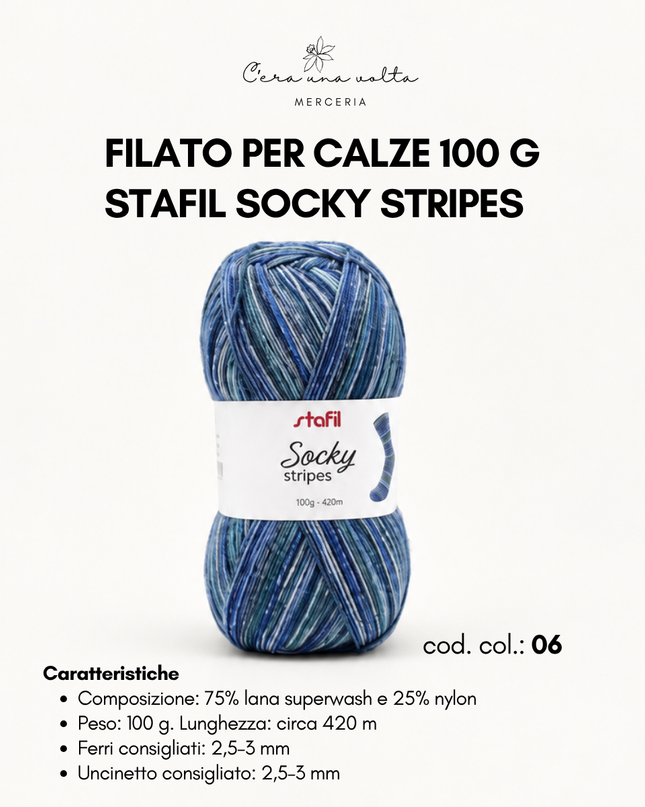 Filato per calze 100 g - Stafil Socky Stripes