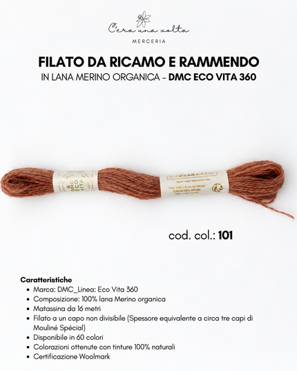 DMC Eco Vita 360 – Filato da ricamo e rammendo in lana Merino organica