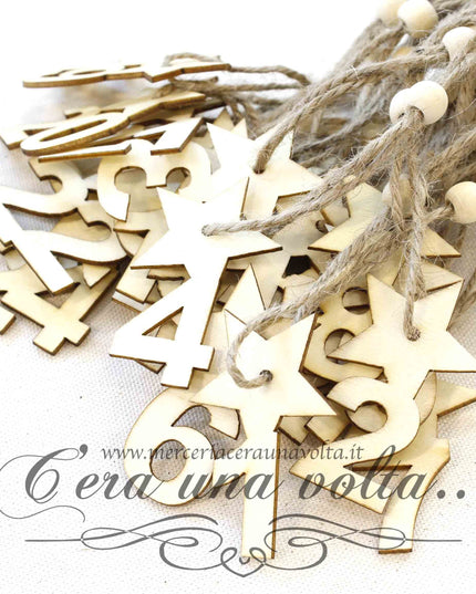 Numeri in legno per calendario dell'avvento