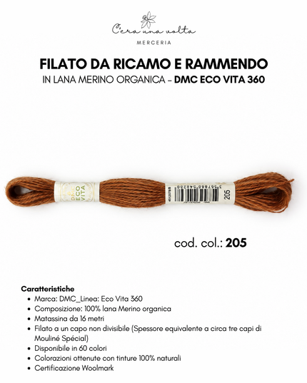 DMC Eco Vita 360 – Filato da ricamo e rammendo in lana Merino organica