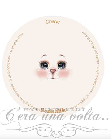 Viso stampato su tessuto animaletto Cherie