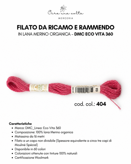 DMC Eco Vita 360 – Filato da ricamo e rammendo in lana Merino organica