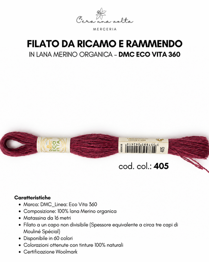 DMC Eco Vita 360 – Filato da ricamo e rammendo in lana Merino organica