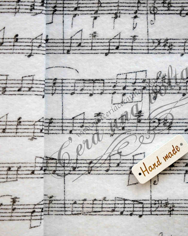 90 x 50 cm Pannolenci stampato note musicali