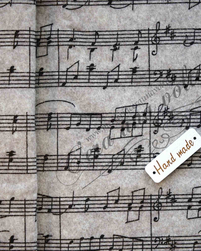 90 x 50 cm Pannolenci stampato note musicali