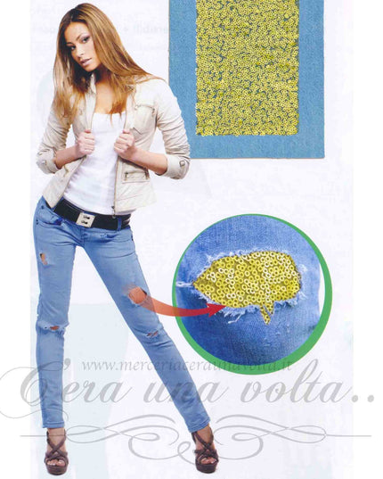 Saldastrappi in Jeans con paillettes